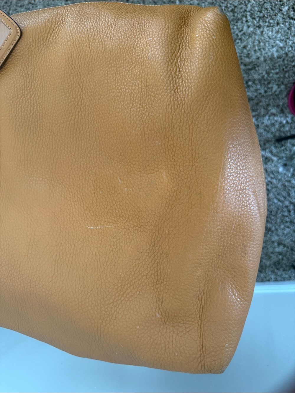 Prada Carmel Pebbled Leather Tote with Black Lined Interior - Picture 10 of 10